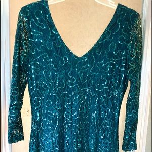 Formal sequined evening dress